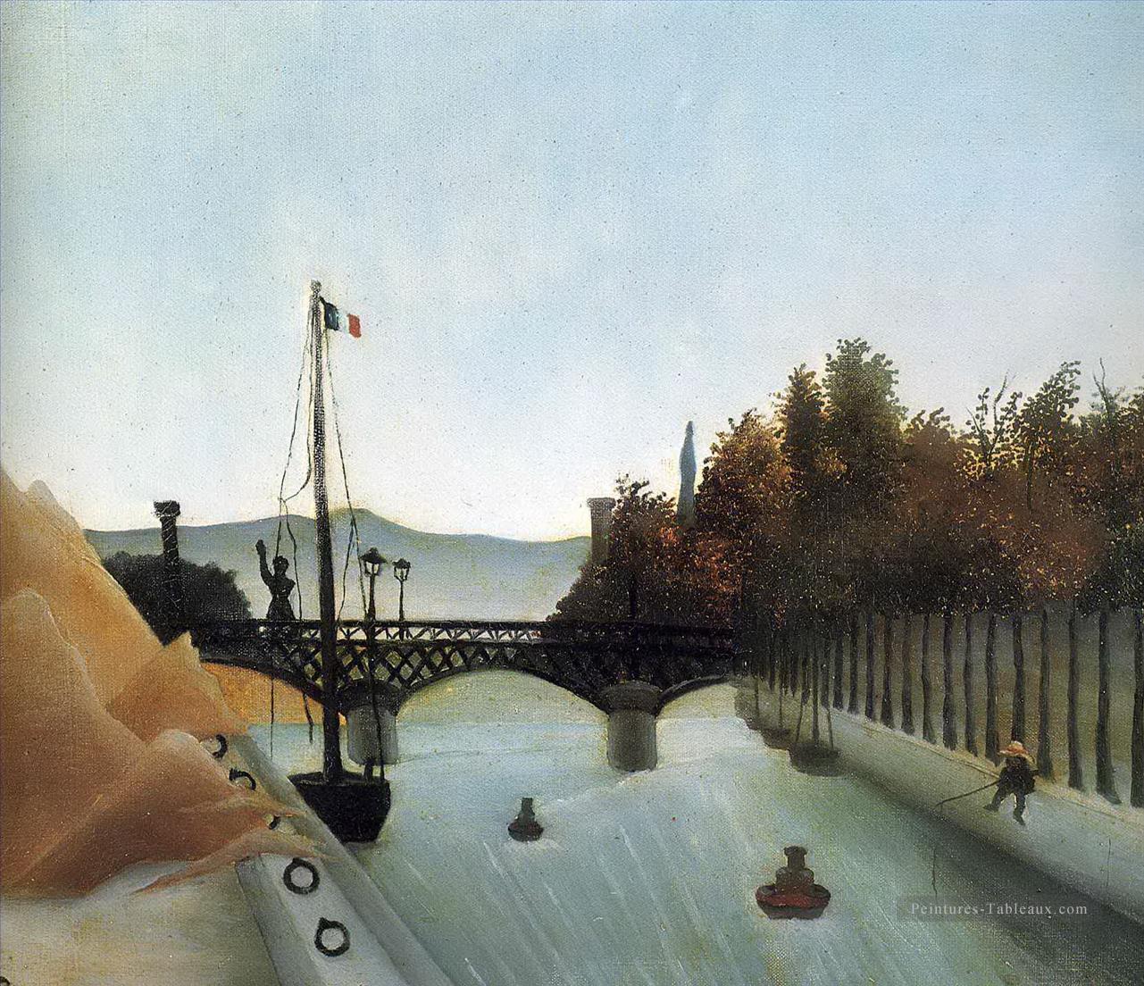 passerelle à Passy 1895 Henri Rousseau post impressionnisme Naive primitivisme Peintures à l'huile